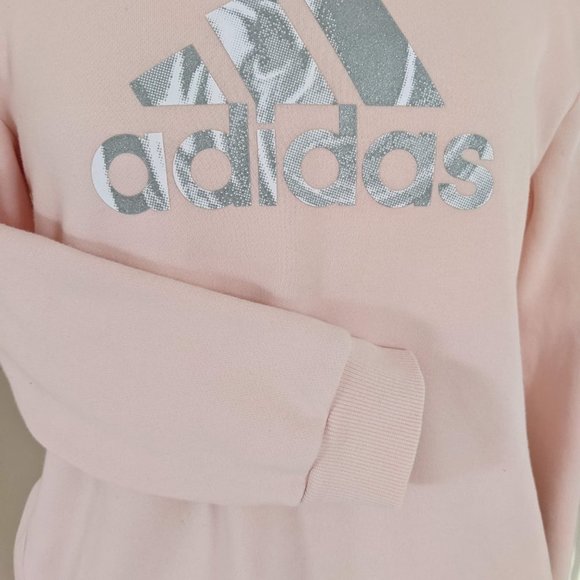 Adidas Pink Hoodie with Adidas logo in the front. Size S Loose fit - Picture 7 of 17
